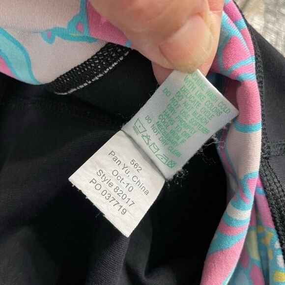 Lilly Pulitzer Vinyasa Fold Over Legging Pants Flare Black Women’s Small Yoga - Picture 11 of 14